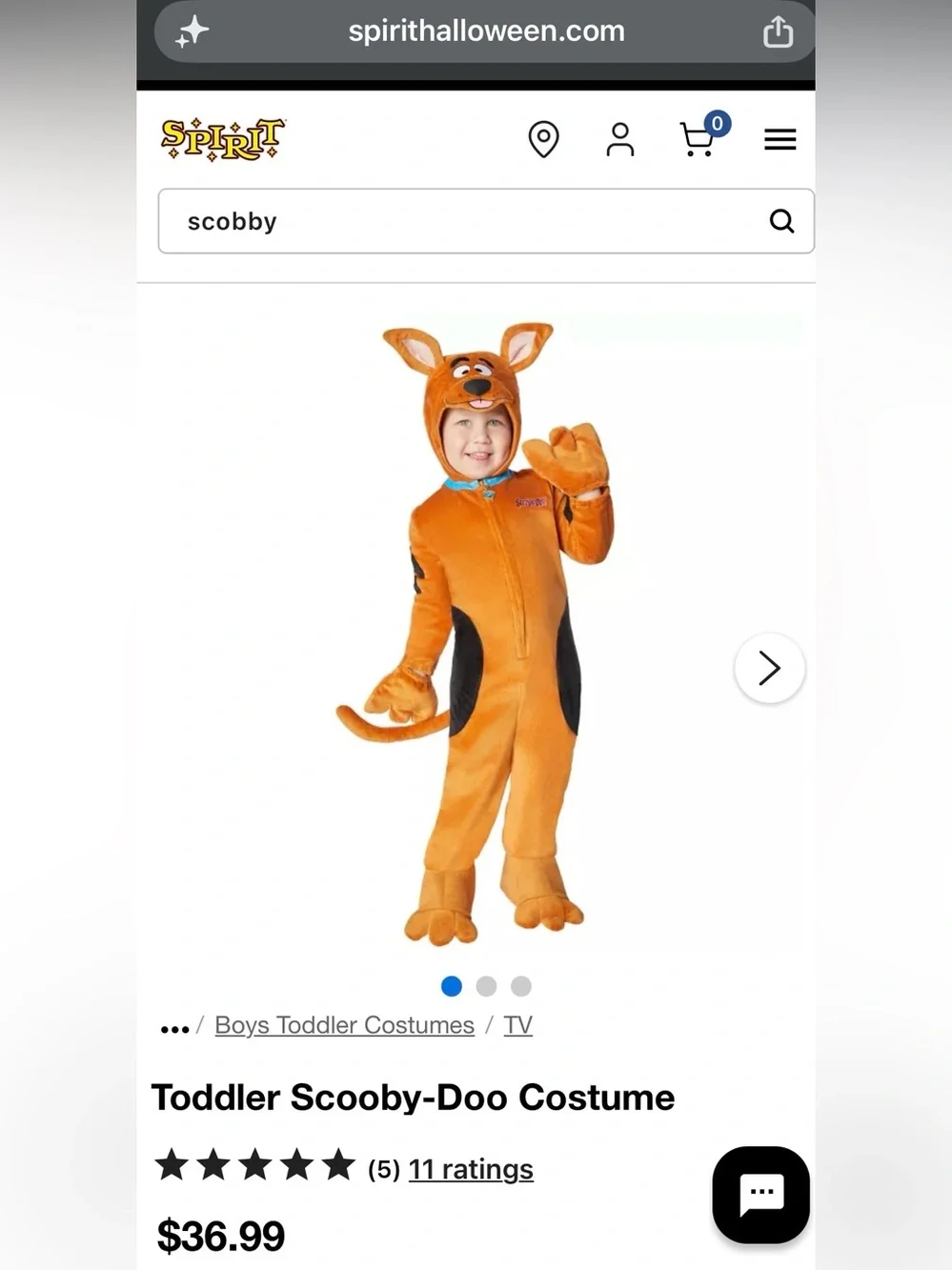 Scooby- Doo Kids One-Piece Hooded Costume